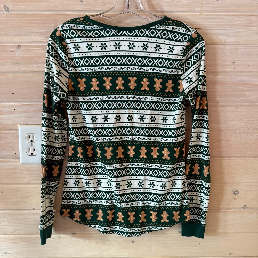 Lauren Conrad Gingerbread Christmas PJs Fair Isle Henley Joggers Sz S Holiday - Picture 3 of 7